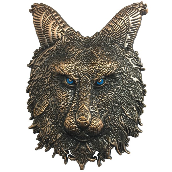 3D wolf lapel pins
