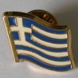 Greek flag pin and Greece flag pin