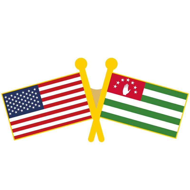 USA Abkhazia flag pins