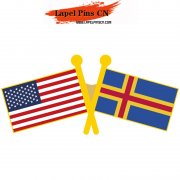 USA Aland Flag Pins