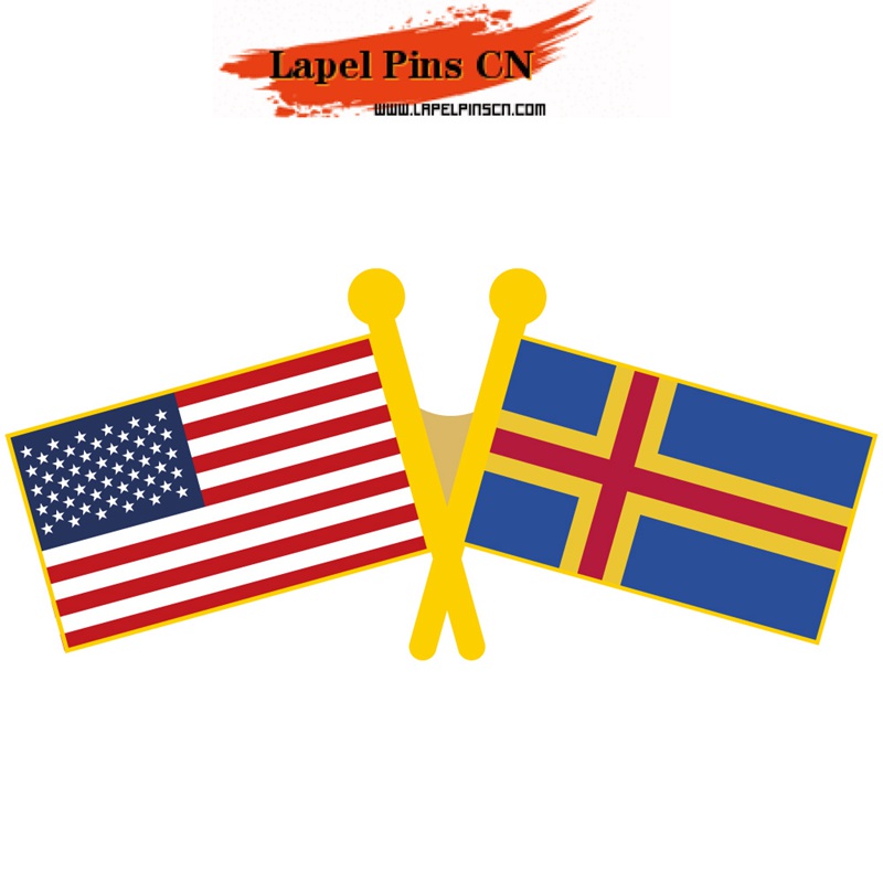 USA Aland flag pins