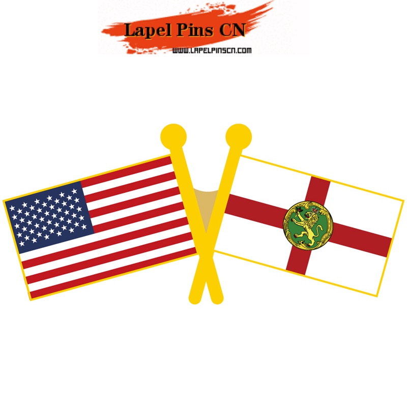 USA Alderney flag pins