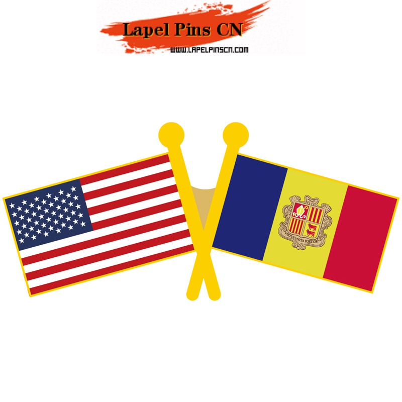 USA Andorra Flag Pins