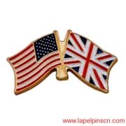 England And American Flag Lapel Pin