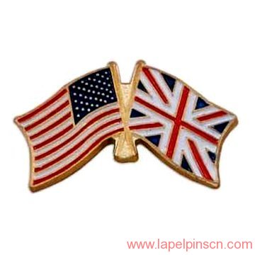 england and american flag lapel pin