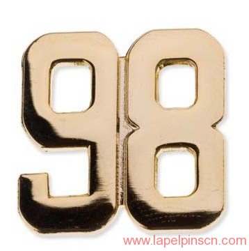 number lapel pin