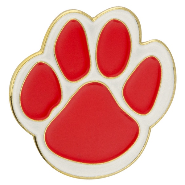 red paw print lapel pins,