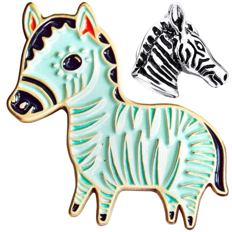 zebra enamel lapel pins